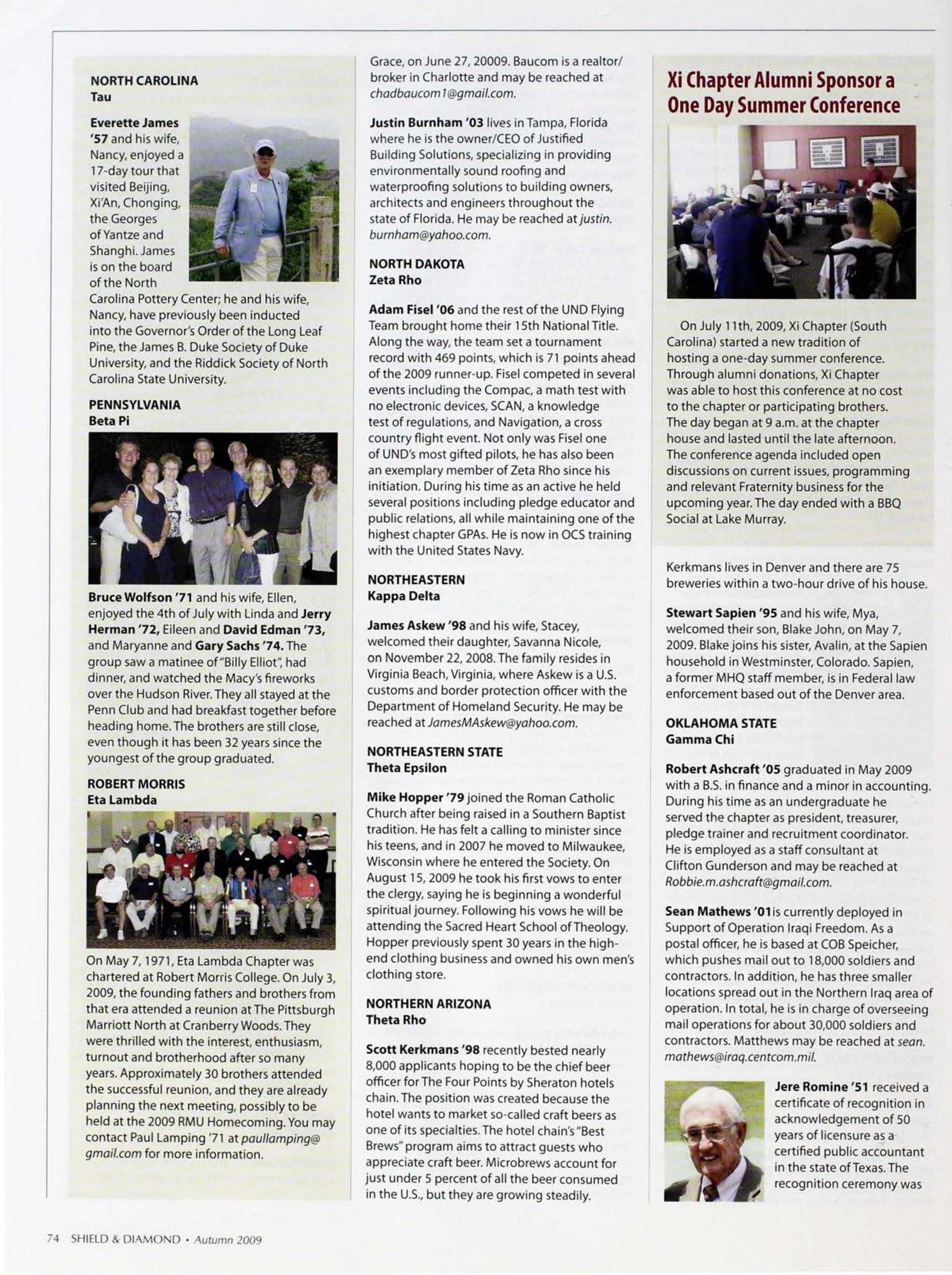 Xi Chapter Alumni Sponsor a One Day Summer Conference